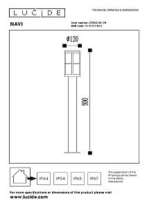 Уличный наземный светильник Lucide Navi 27802/90/29