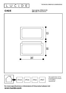 Уличный настенный светильник Lucide Cage 27804/01/29