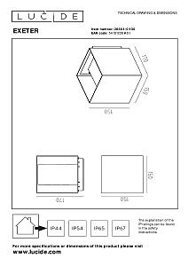 Уличный настенный светильник Lucide Exeter 28804/01/30