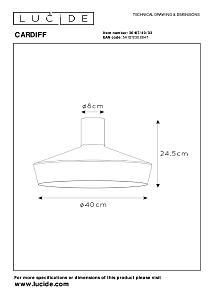 Светильник потолочный Lucide Cardiff 30187/40/33