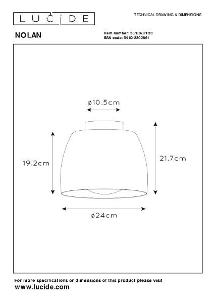 Светильник потолочный Lucide Nolan 30188/01/33