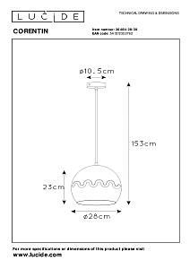 Светильник подвесной Lucide Corentin 30484/28/30