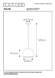 Светильник подвесной Lucide Nolan 30488/01/30