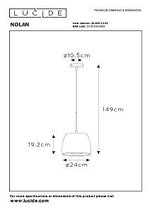 Светильник подвесной Lucide Nolan 30488/01/33