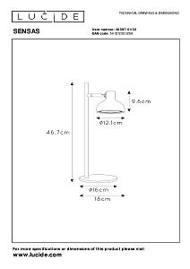 Настольная лампа Lucide Sensas 30597/01/30
