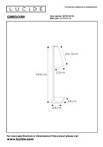 Торшер Lucide Gregory 30795/81/38