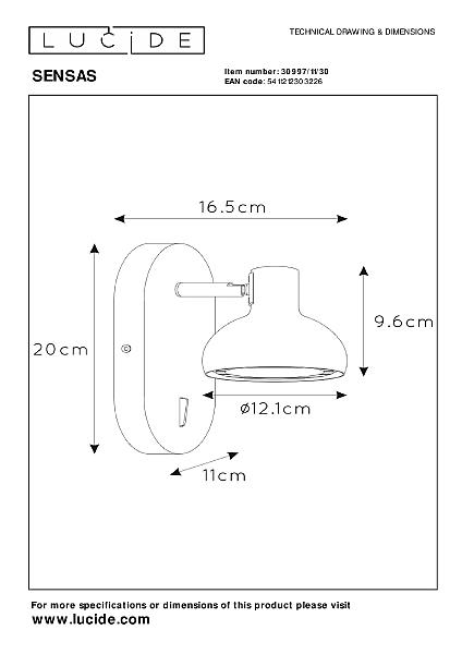 Светильник спот Lucide Sensas 30997/11/30