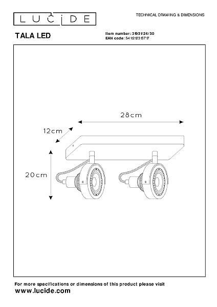 Светильник спот Lucide Tala Led 31931/24/30