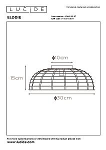 Светильник потолочный Lucide Elodie 45149/30/37