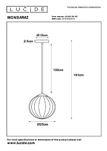 Светильник подвесной Lucide Monsarez 45493/30/62