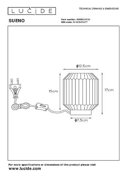 Настольная лампа Lucide Sueнет 45595/01/31