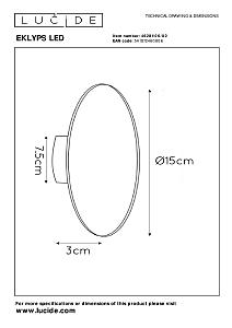 Настенный светильник Lucide Eklyps Led 46201/06/02