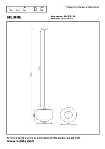Светильник подвесной Lucide Medine 46413/01/61