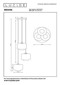 Светильник подвесной Lucide Medine 46413/13/61