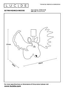 Настенное бра Lucide Extravaganza Moose 47209/01/30