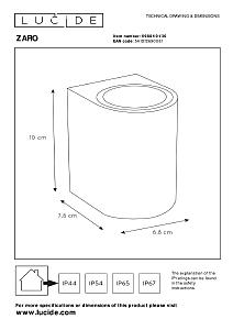 Уличный настенный светильник Lucide Zaro 69801/01/30