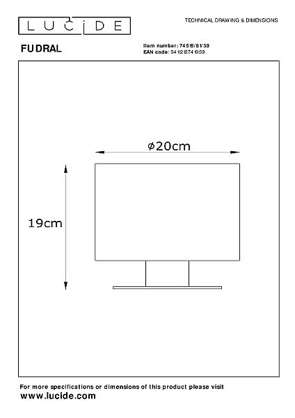 Настольная лампа Lucide Fudral 74515/81/30