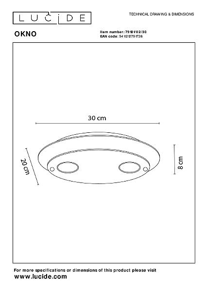 Светильник потолочный Lucide Okнет 79181/02/30