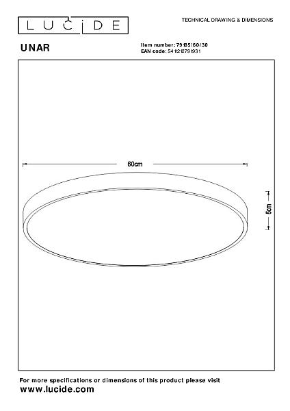 Светильник потолочный Lucide Unar 79185/60/30