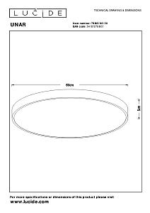 Светильник потолочный Lucide Unar 79185/60/30