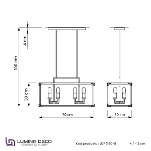 Люстра на штанге Lumina Deco Waldorf LDP 1140-8 BK+MD