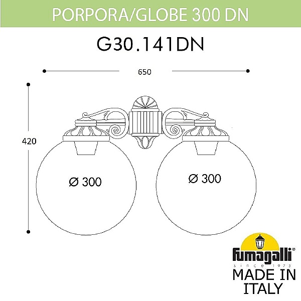 Уличный настенный светильник Fumagalli Globe 300 G30.141.000.AYF1RDN