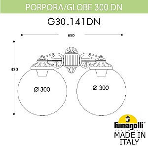 Уличный настенный светильник Fumagalli Globe 300 G30.141.000.AYF1RDN