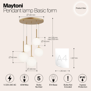 Светильник подвесной Maytoni Basic form MOD321PL-05G1