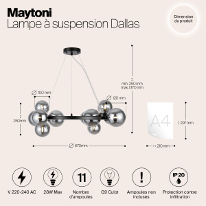 Подвесная люстра Maytoni Dallas MOD545PL-11B