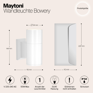 Уличный настенный светильник Maytoni Bowery O574WL-01W