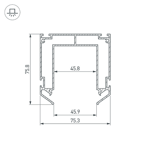 Профиль для шинопровода Arlight MAG-45 032752(2)