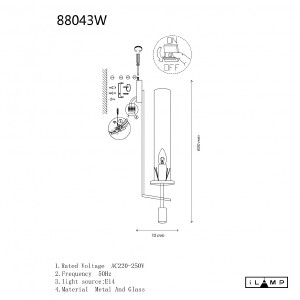 Настенное бра iLamp Thor 88043W BR