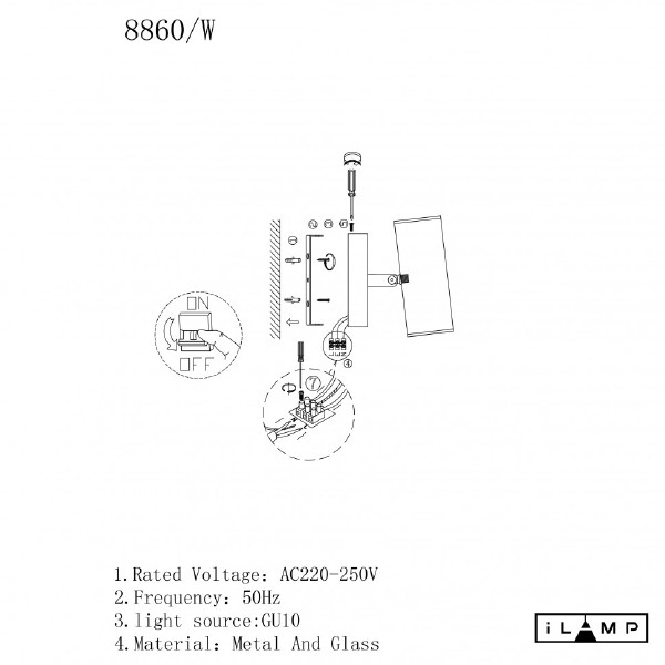 Светильник спот iLamp Plum 8860W BR-BK