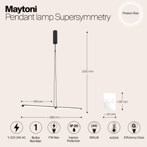 Светильник подвесной Maytoni Supersymmetry P096PL-L11BK