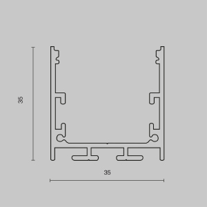 Алюминиевый профиль подвесной -накладной 35x35 Maytoni Алюминиевый профиль ALM-3535B-S-2M