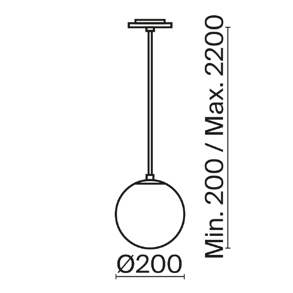 Светильник подвесной Maytoni Luna P039PL-5W4K-20INS-B