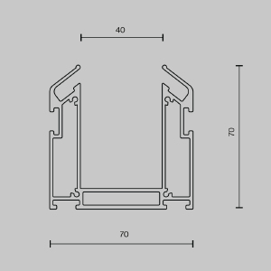 Профиль для монтажа Gravity в натяжной ПВХ потолок, 2м Maytoni Accessories for tracks Gravity TRA010MP-212S