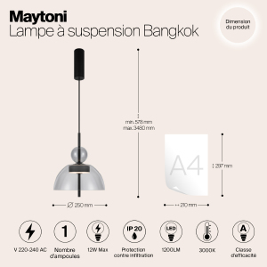 Светильник подвесной Maytoni Bangkok MOD185PL-L11B3K1