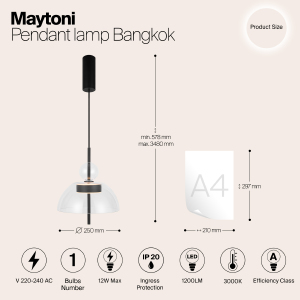 Светильник подвесной Maytoni Bangkok MOD185PL-L6B3K1