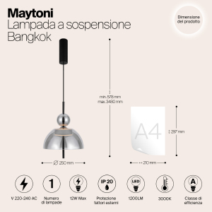 Светильник подвесной Maytoni Bangkok MOD185PL-L6B3K4