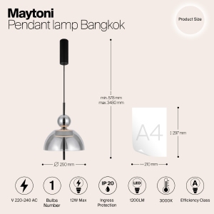 Светильник подвесной Maytoni Bangkok MOD185PL-L6B3K4