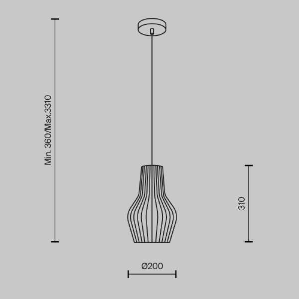 Светильник подвесной Maytoni Roots MOD191PL-01W