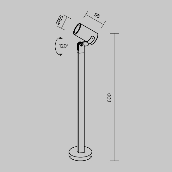 Уличный наземный светильник Maytoni Scope O025FL-01B1