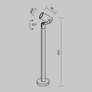 Уличный наземный светильник Maytoni Scope O025FL-01B1