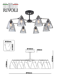 Потолочная люстра Rivoli Connie 3144-308