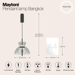 Светильник подвесной Maytoni Bangkok MOD185PL-L11B3K2