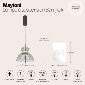 Светильник подвесной Maytoni Bangkok MOD185PL-L11B3K2