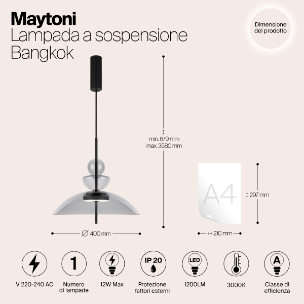 Светильник подвесной Maytoni Bangkok MOD185PL-L11B3K3