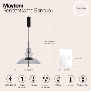 Светильник подвесной Maytoni Bangkok MOD185PL-L11B3K3