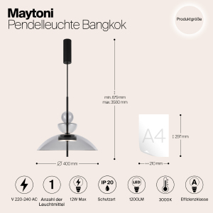 Светильник подвесной Maytoni Bangkok MOD185PL-L11B3K3